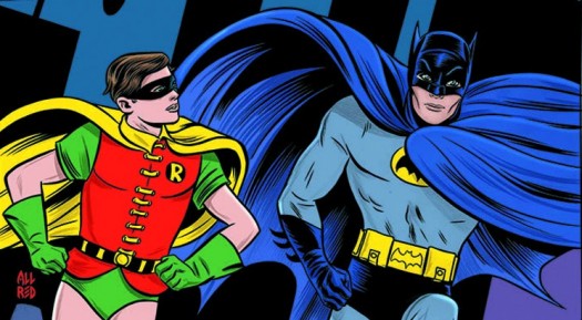 Detail from the cover to Batman '66 #1; art by Michael Allred.