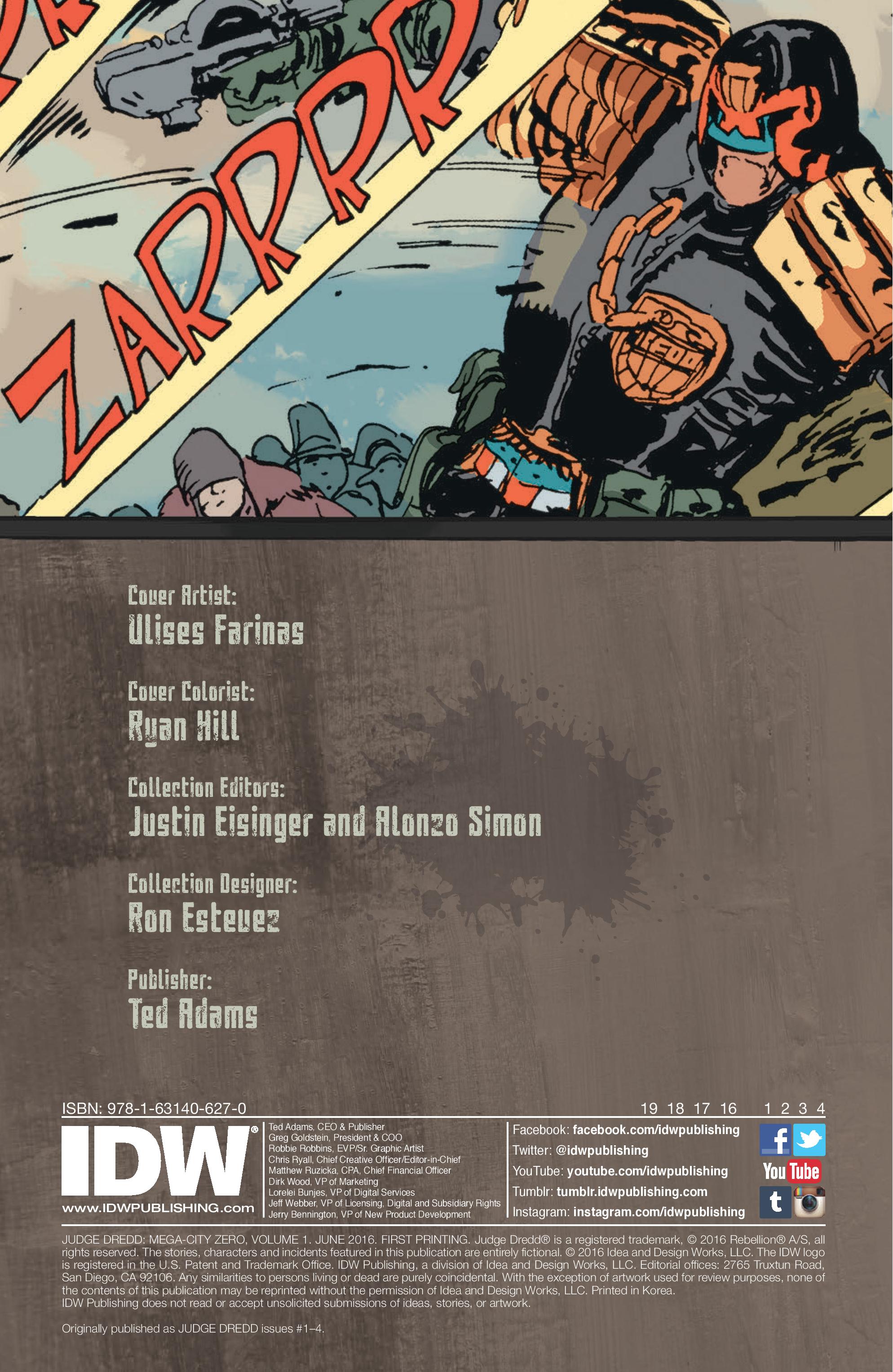 JUDGE DREDD Mega-City Zero Ser. 2017, Trade Paperback for sale online Mega-City Zero by Erick Freitas and Ulises Farinas