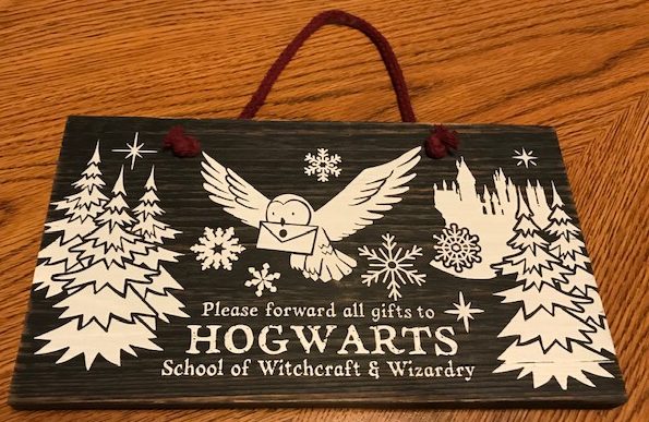 Loot Crate Wizarding World Harry Potter Hogwarts  Wood Sign Owl Hedwig 9”x5” 