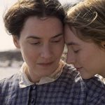 Mary (Kate Winslet) and Charlotte (Saoirse Ronan) embrace, in Ammonite