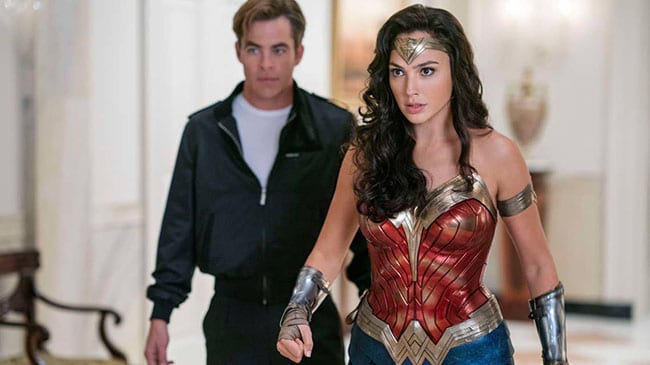 Steve and Wonder Woman look determined as they head towards a showdown.  WW84
