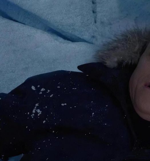 Harry (Alan Tudyk) is laying down on a ledge in a crevasse injured. He is not sure if he can be saved
